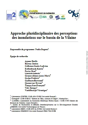 couv Approche pluridisciplinaire des perceptions des inondations sur le bassin de la Vilaine
