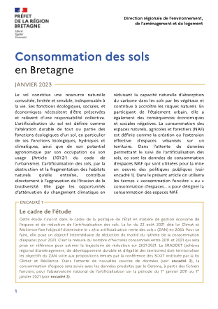 couv Consommation des sols en Bretagne