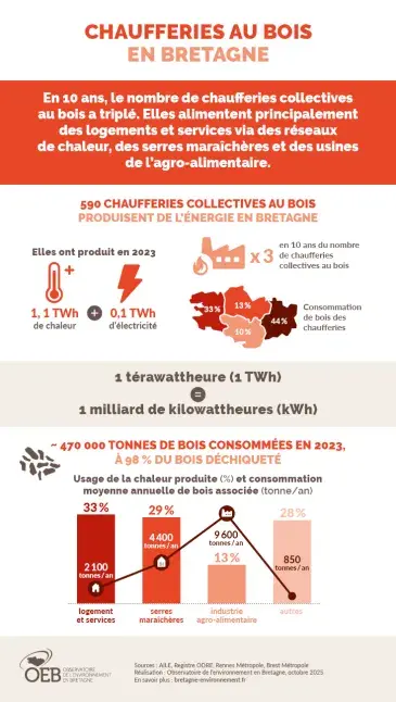 Infographie Chaufferies au bois en Bretagne
