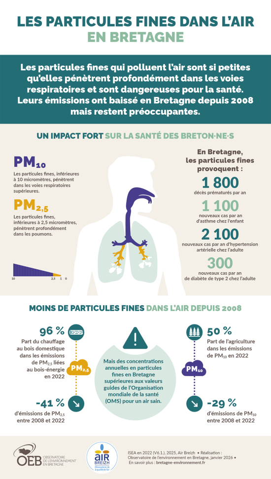Infographie : les particules fines dans l'air en Bretagne