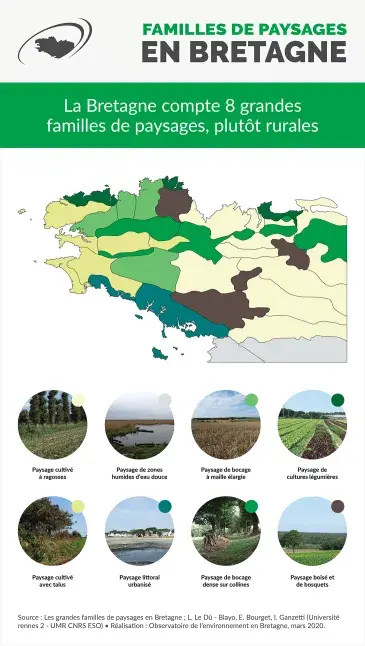 Infographie Familles de paysages en Bretagne
