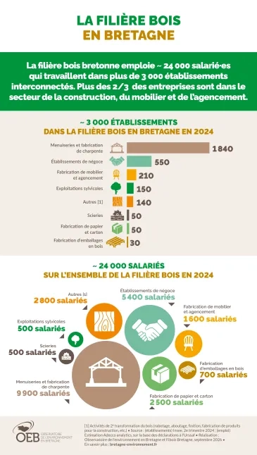 infographie filière bois en bretagne