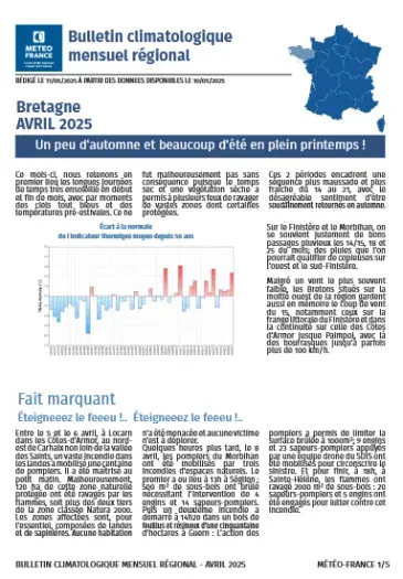 couv Bulletin climatique mensuel de la Bretagne - avril 2025