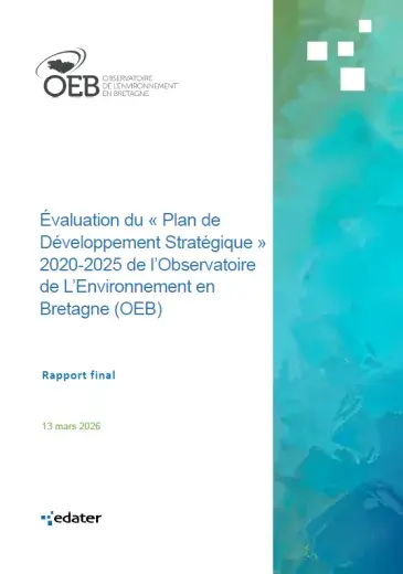 couv Évaluation du « Plan de Développement Stratégique » 2020-2025 de l’Observatoire de L’Environnement en Bretagne (OEB)