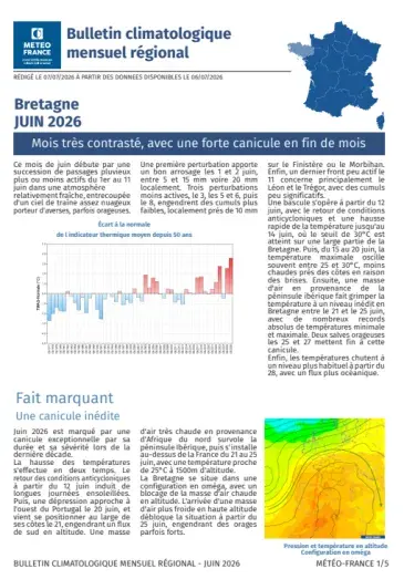 couv Bulletin climatologique mensuel de la Bretagne - juin 2026