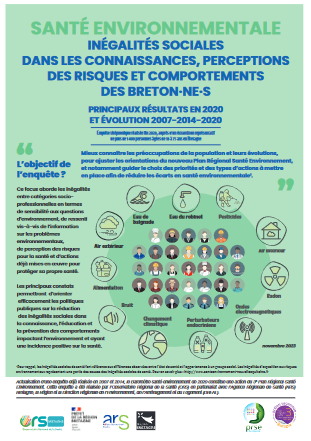 couv Santé environnementale - Focus négalités sociales dans les connaissances, perceptions des risques et comportements des Breton·nes
