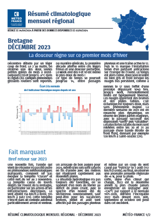 logo Bulletin climatique mensuel de la Bretagne - décembre 2023
