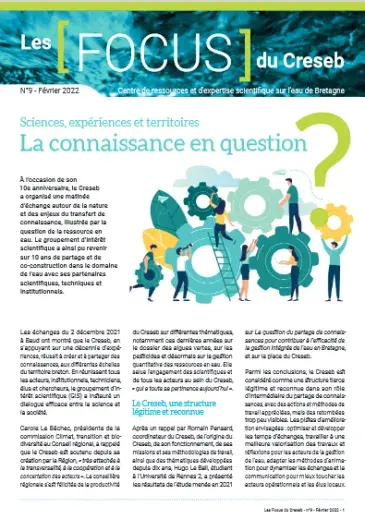 couv Les focus du Creseb : Sciences, expériences et territoires – La connaissance en question ?