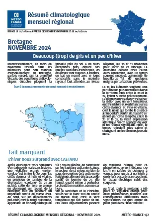 couv Bulletin climatique mensuel de la Bretagne - novembre 2024
