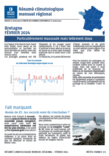 logo Bulletin climatique mensuel de la Bretagne - fev2024