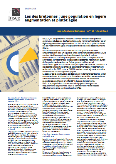 couv Insee analyses Bretagne - Les îles bretonnes : une population en légère augmentation et plutôt âgée