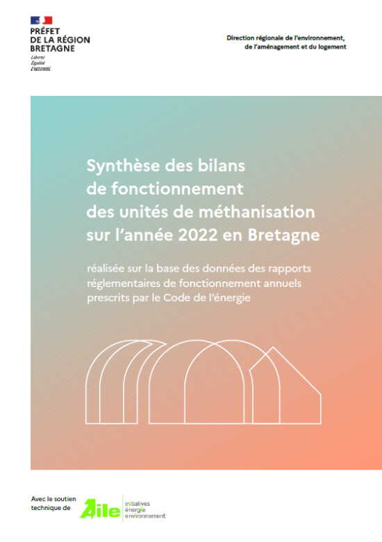 couv Synthèse des bilans de fonctionnement des unités de méthanisation sur l'année 2022 en Bretagne