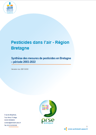 couv Pesticides dans l’air - Synthèse des mesures en Bretagne – période 2003-2022