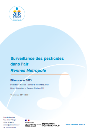 couv Surveillance des pesticides dans l’air - Rennes Métropole - Bilan 2023