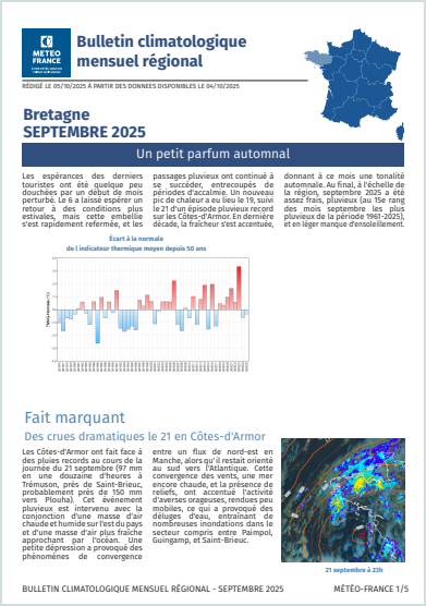 couv Bulletin climatique mensuel de la Bretagne - septembre 2025