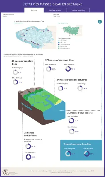Capture État des masses d'eau en Bretagne