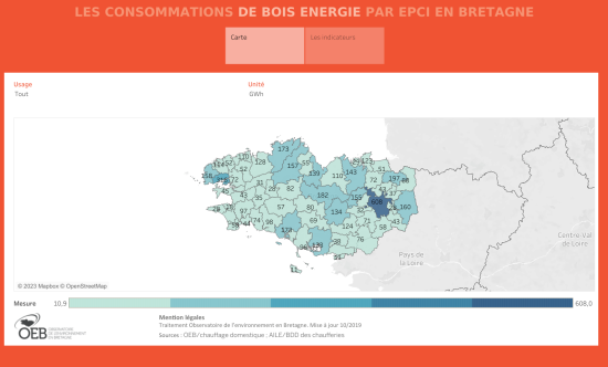 Les consommations de bois énergie par EPCI en Bretagne