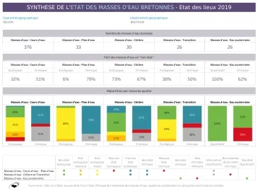 Synthèse de l'état des masses d'eau bretonnes - État des lieux 2019